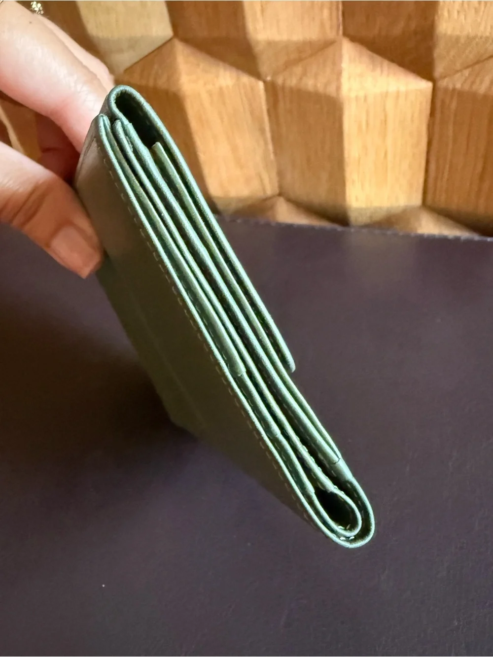 Givenchy Olive Green Leather Bi-fold Wallet